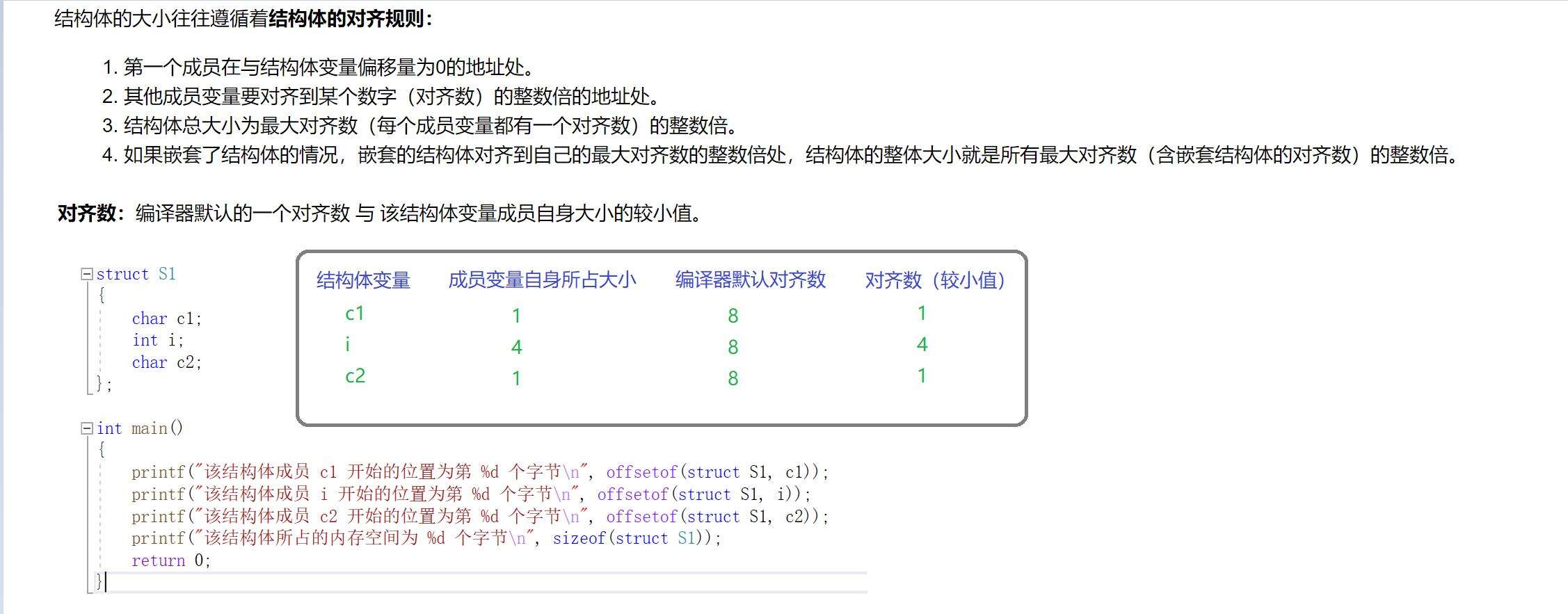 C语言之结构体内存的对齐 - 文章图片