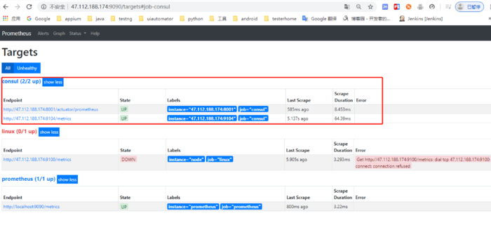 prometheus系列监控：jvm,mongodb,mysql,redis,consul